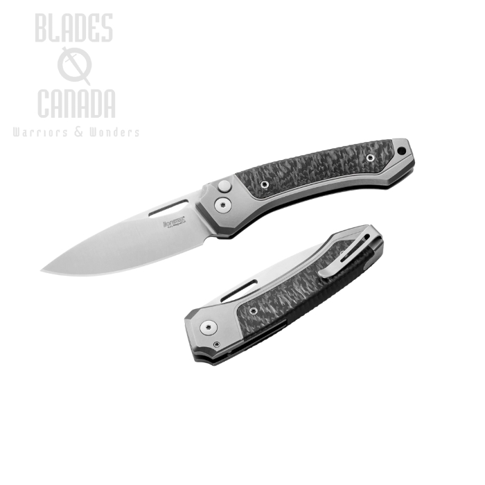 Lion Steel Twain Folding Knife, MagnaCut, Titanium Gray/Carbon Fiber, TW GY CF